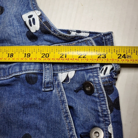 Disney women 24 Denim Jean Shorts Overalls Romper Mickey Mouse - Picture 9 of 9